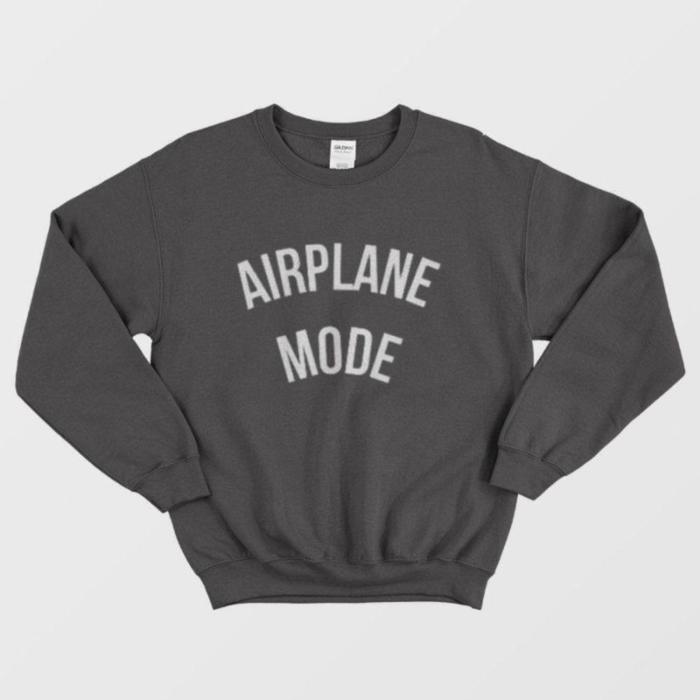 Airplane Mode Simple Minimalist Travel Lover Graphic Cozy Unisex Sweatshirt